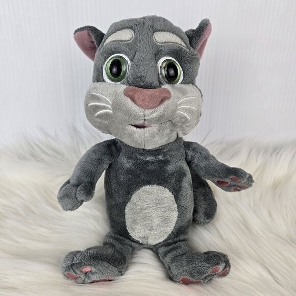 DRAGON-I Talking Tom Talk Back Cat Interactive Gray Plush 9" - Picture 1 of 10